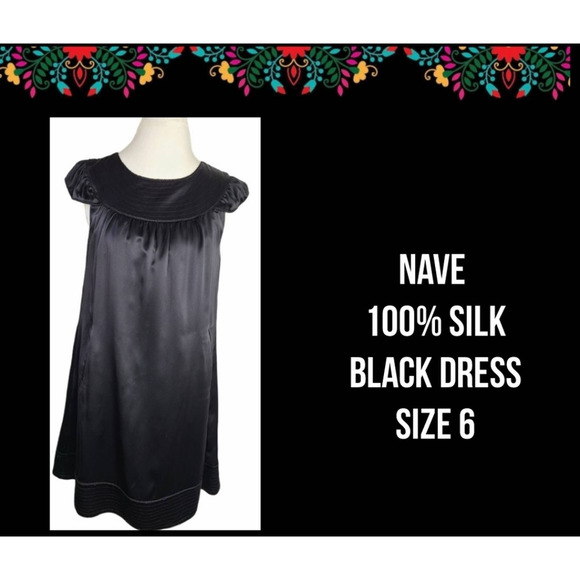 NAVE | 100% SILK BLACK DRESS - Picture 1 of 13